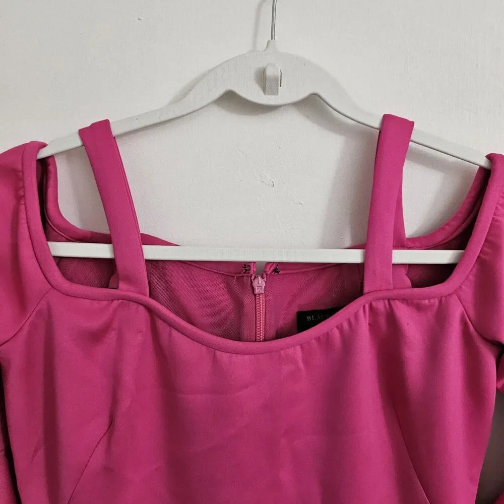 Black Halo Dress 8 Pink Eve Cold Shoulder Sheath Poppy‎ Flutter Sleeve
